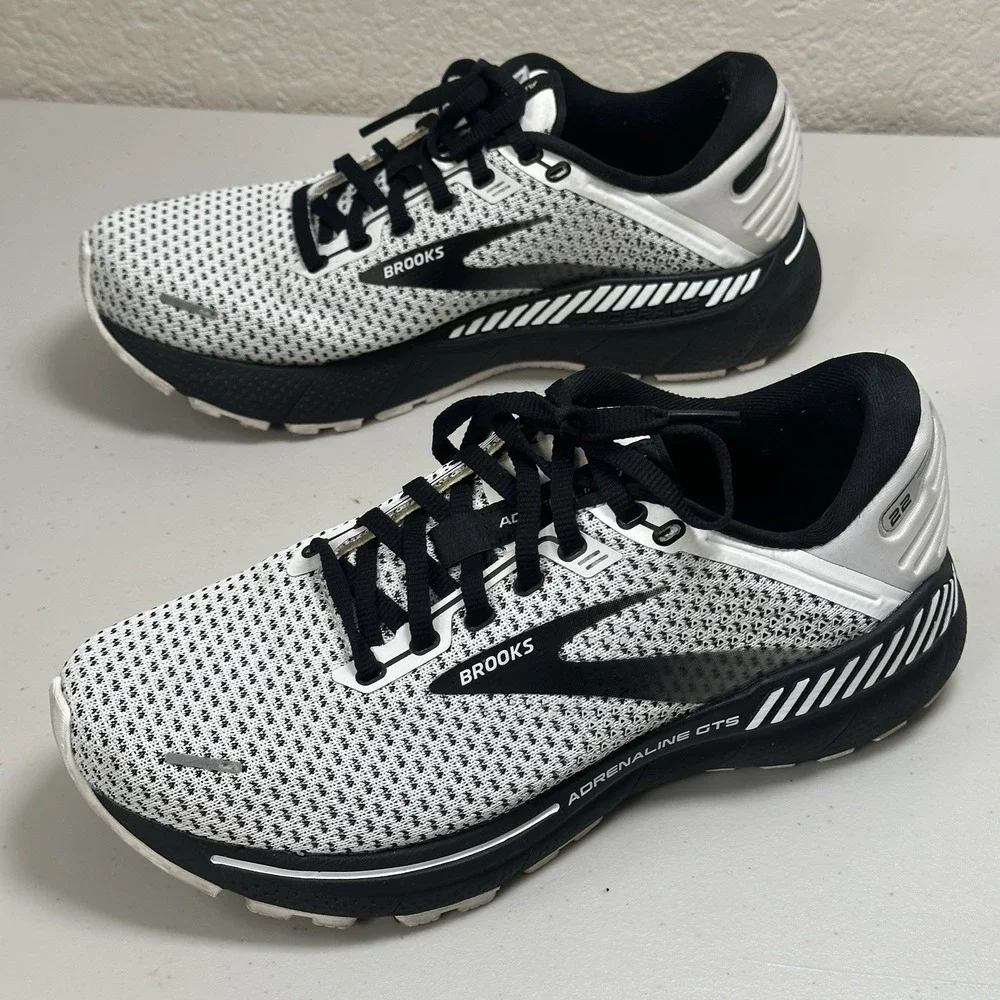 Brooks Adrenaline GTS 22 Womens Size 7.5 Running Shoes White Black 1203531B135 - Picture 8 of 16